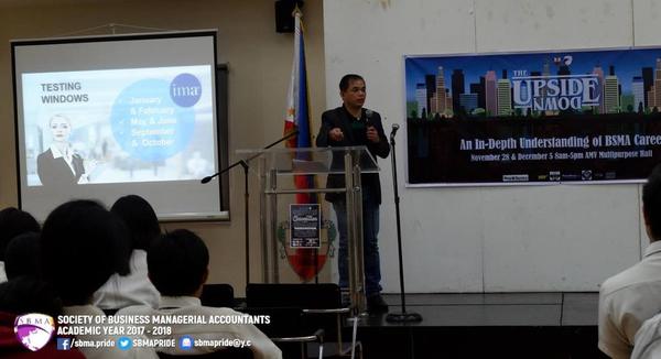 Angel Secerio speaking at a university